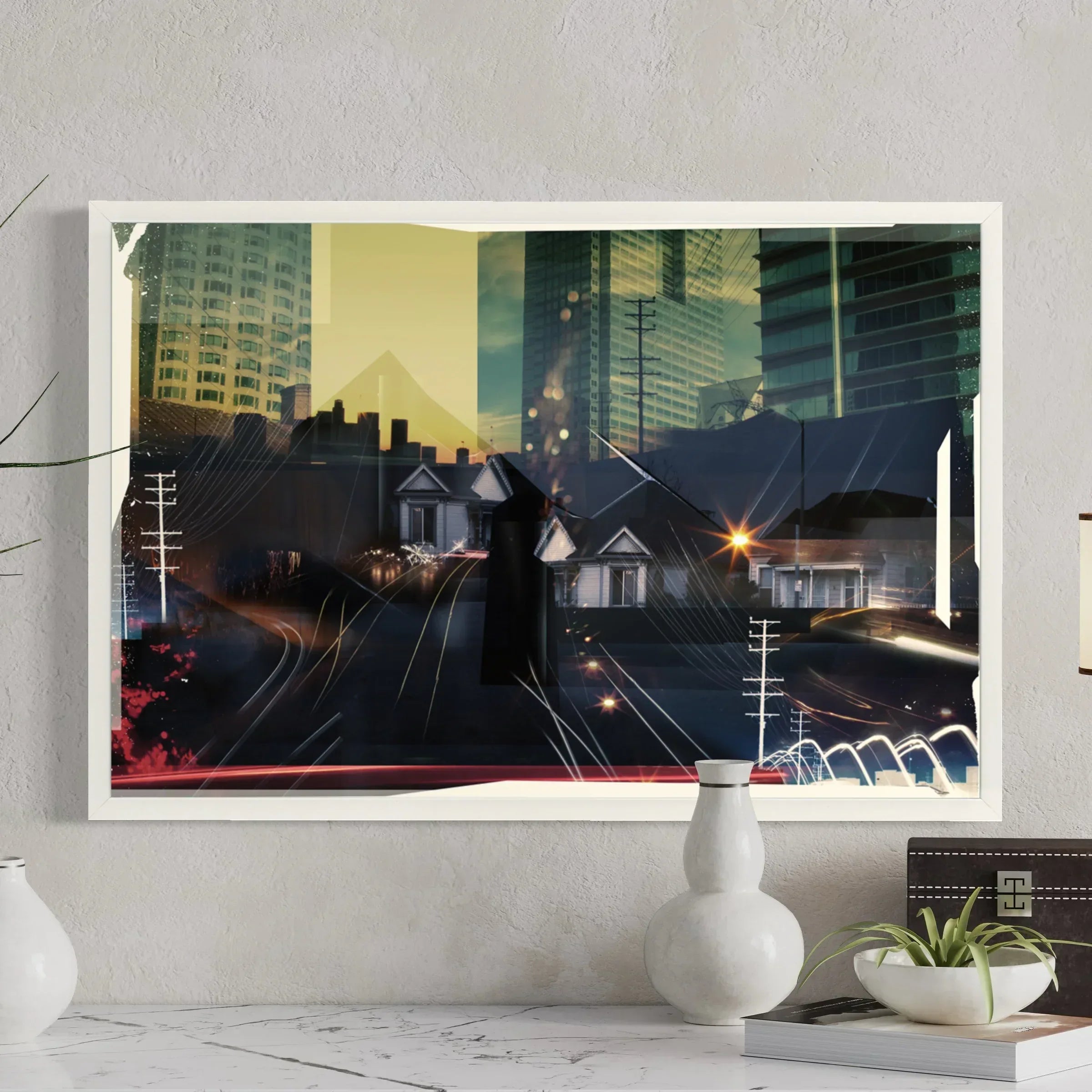 City of Light & Wires | Los Angeles Vertical Landscape Art